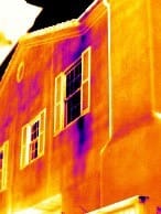 Thermal image of exterior structure building exterior - thermal image
